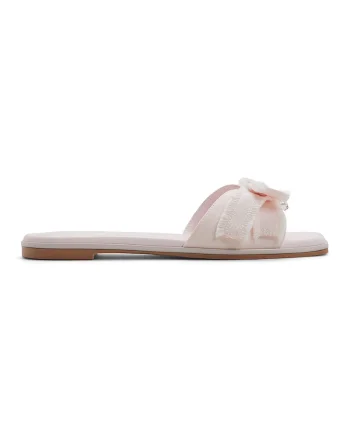 Papuci cu funde decorative Rhuli, Roz pastel