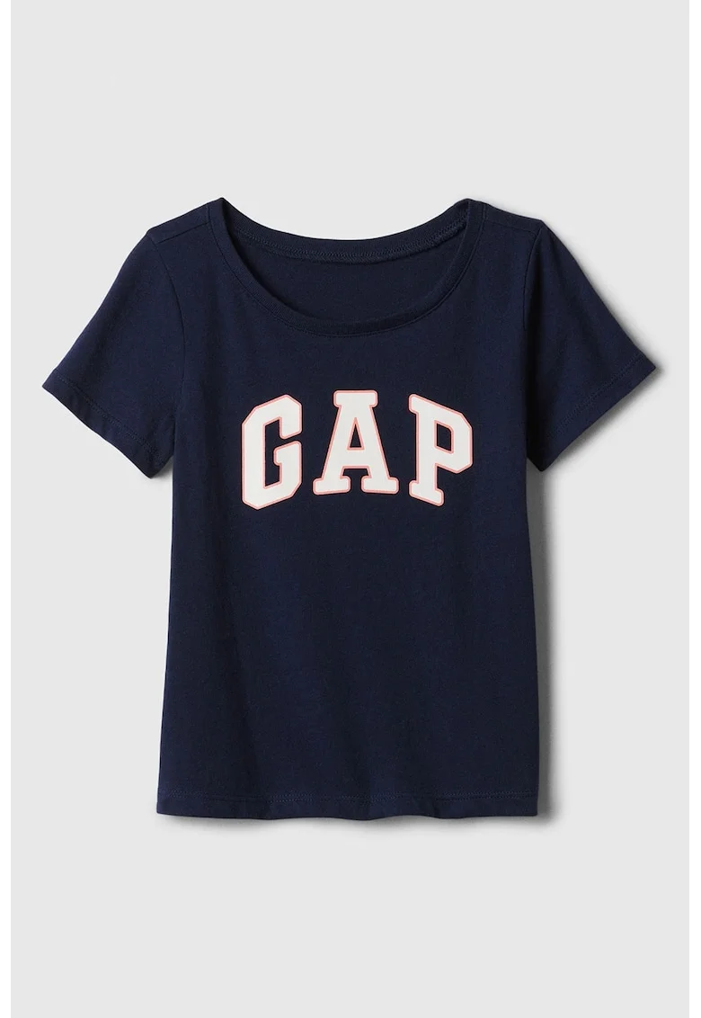 Tricou din bumbac cu logo, Alb/Roz deschis/Bleumarin