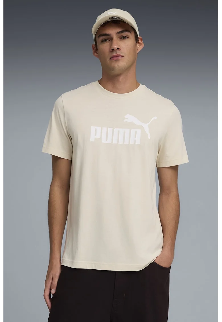 Tricou cu imprimeu logo ESS No. 1, Alb/Bej deschis