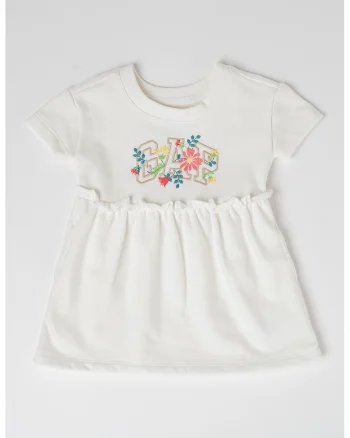 Rochie evazata cu logo, Alb