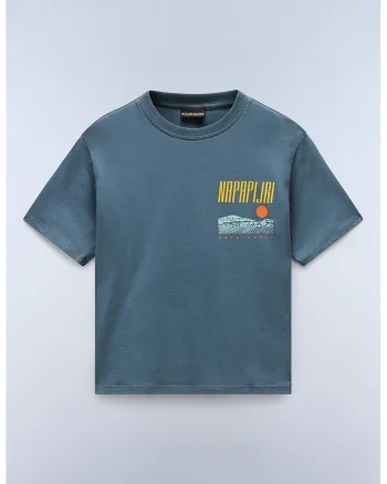 Tricou din bumbac cu deign grafic, Albastru petrol