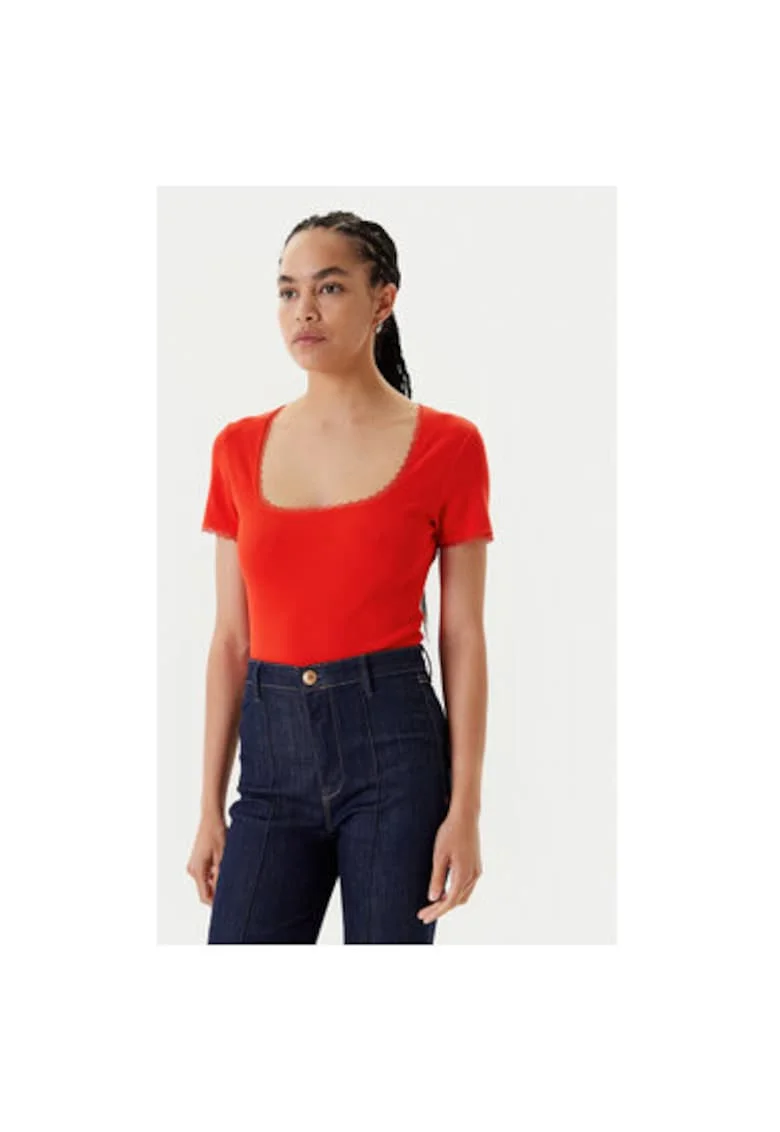 Tricou dama  232-DLUBI, Bumbac, Portocaliu, Portocaliu