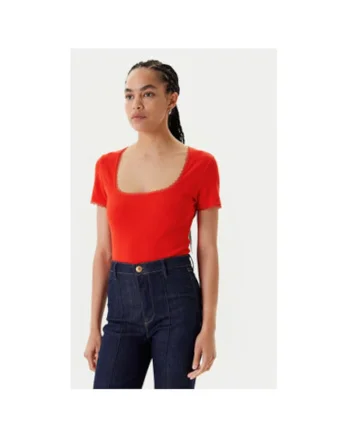 Tricou dama  232-DLUBI, Bumbac, Portocaliu, Portocaliu