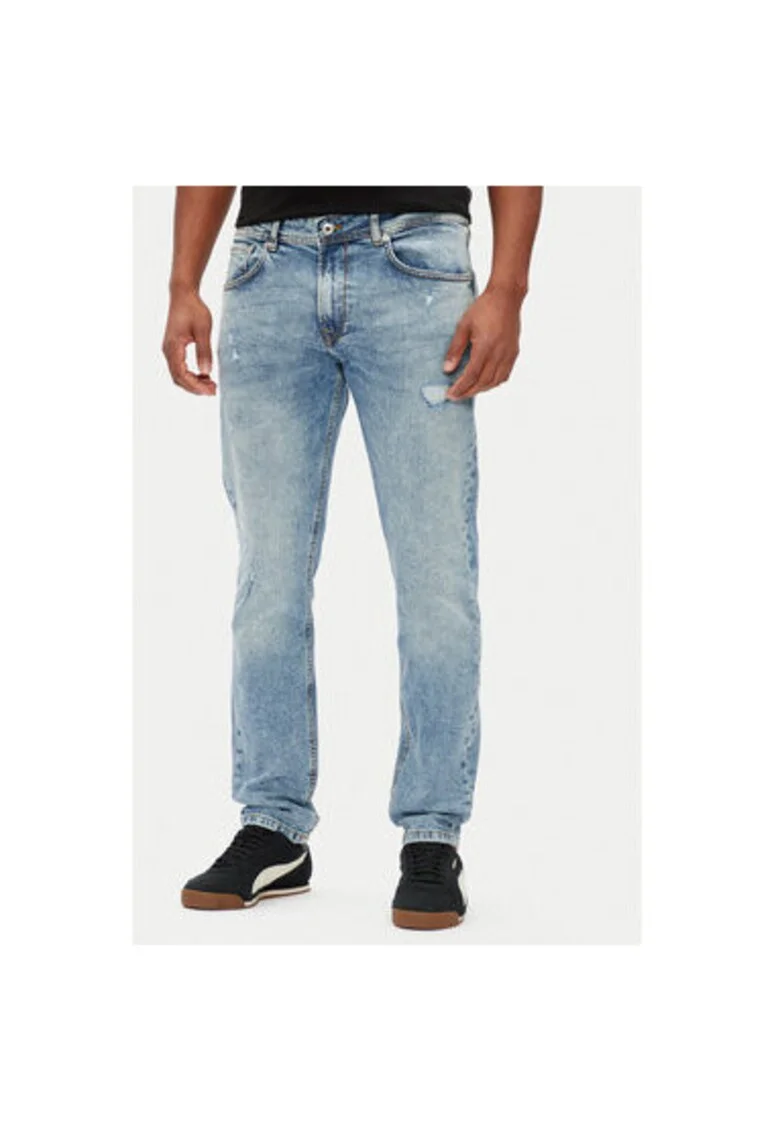 Pantaloni barbati  PM207390RI7, Bumbac/Elastan, Albastru, Albastru