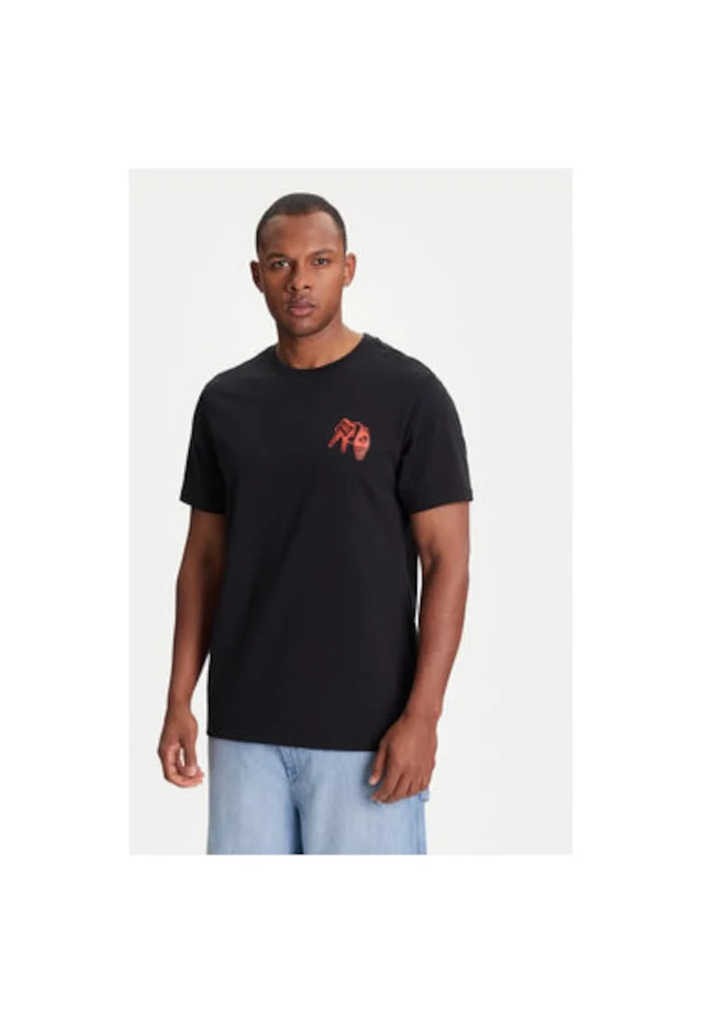 Tricou barbati  10027726-A01, Bumbac, Negru, Negru