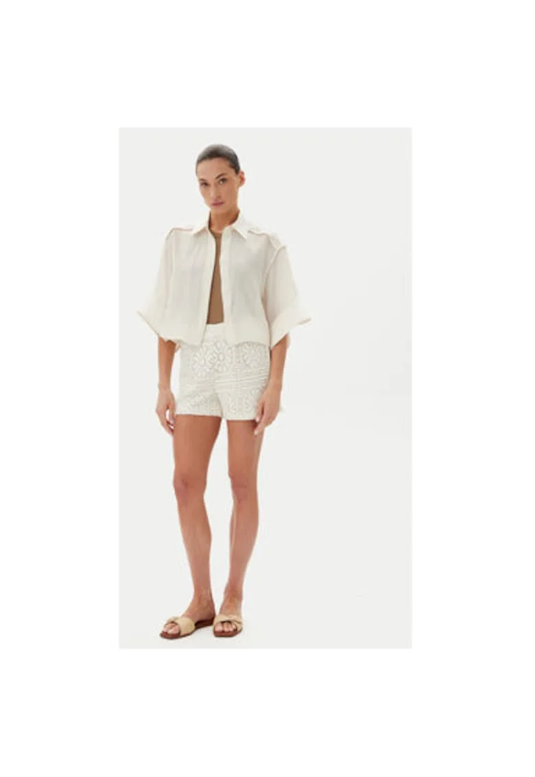 Pantaloni scurti dama  14105213, Bumbac/Bumbac, Bej, Bej