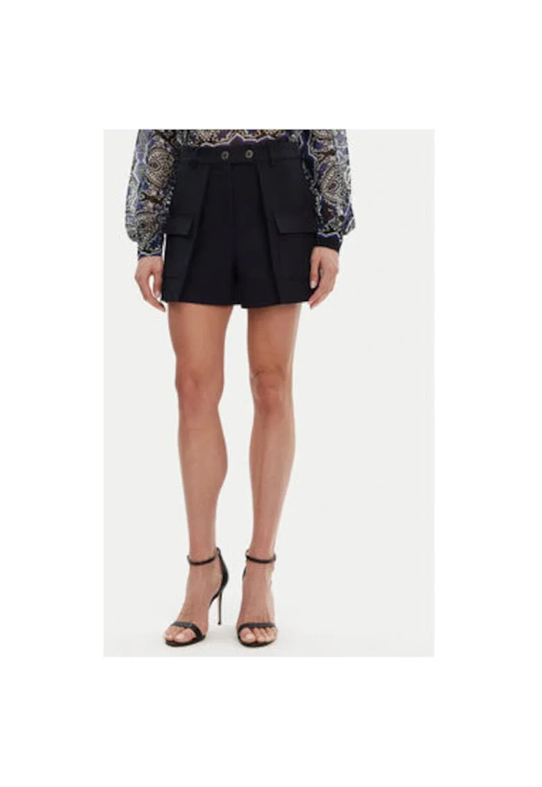Pantaloni scurti dama  251-SHONAU, Poliester/Viscoza, Bleumarin, Bleumarin