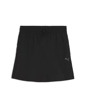 Fusta-pantalon scurta cu buzunare Her, Negru/Gri deschis
