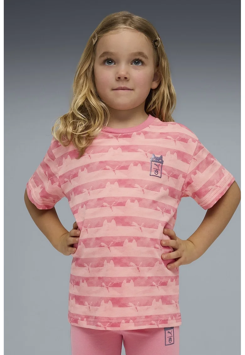 Tricou lejer de bumbac Gabby's Dollhouse, Roz deschis/Roz somon