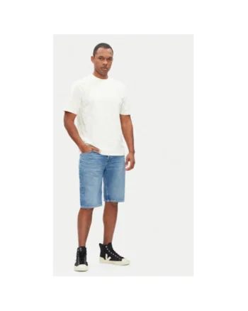 Pantaloni scurti din denim barbati  PM801079ND1, Bumbac, Albastru, Albastru