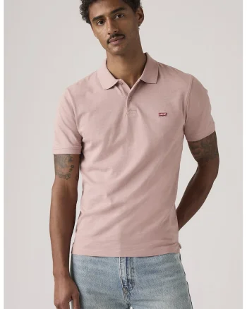 Tricou polo cu croiala slim-fit, Roz prafuit