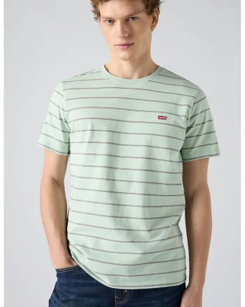 Tricou regular-fit cu dungi, Verde pal