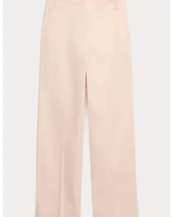 Pantaloni drepti cu pliuri, Nude rose