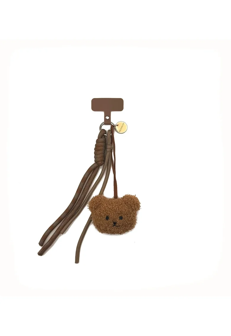 Charm pentru geantă sau telefon,  Bear Softie, caramel, 7x6cm