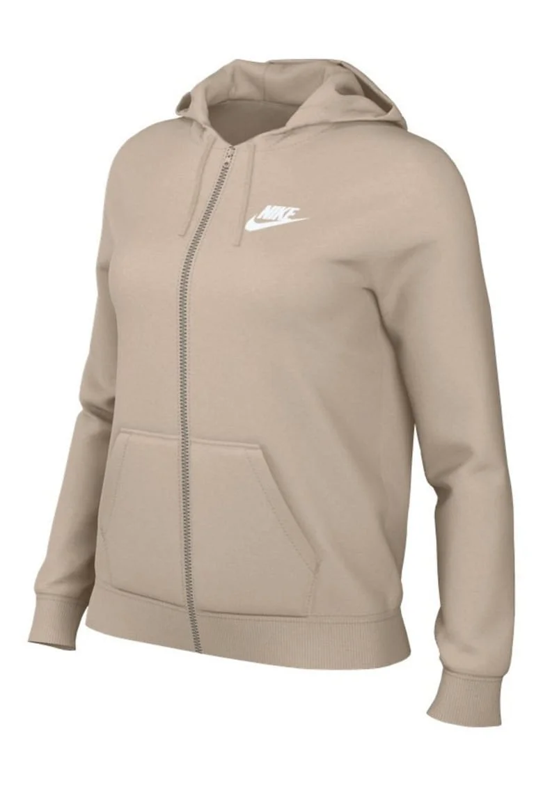 Hanorac dama cu fermoar  W NSW CLUB FLC FZ HOODIE STD, Bumbac, Bej,