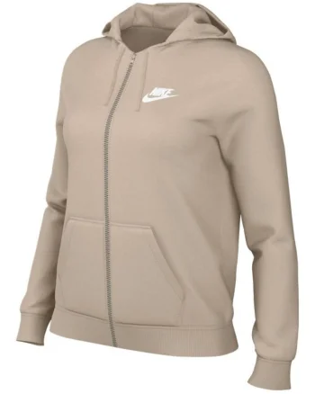 Hanorac dama cu fermoar  W NSW CLUB FLC FZ HOODIE STD, Bumbac, Bej,