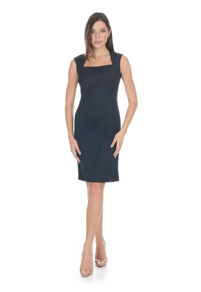 Rochie midi cu decolteu patrat