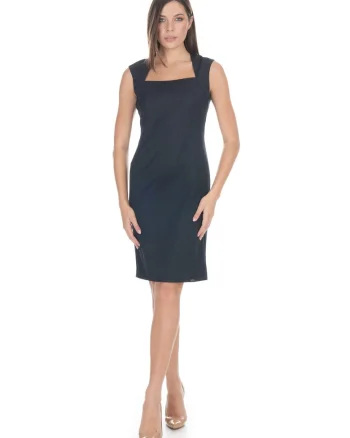 Rochie midi cu decolteu patrat