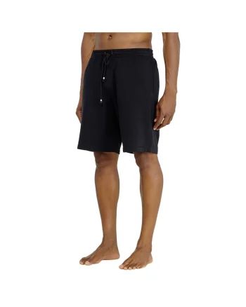 Pantaloni scurti de trening din amestec de bumbac, Negru
