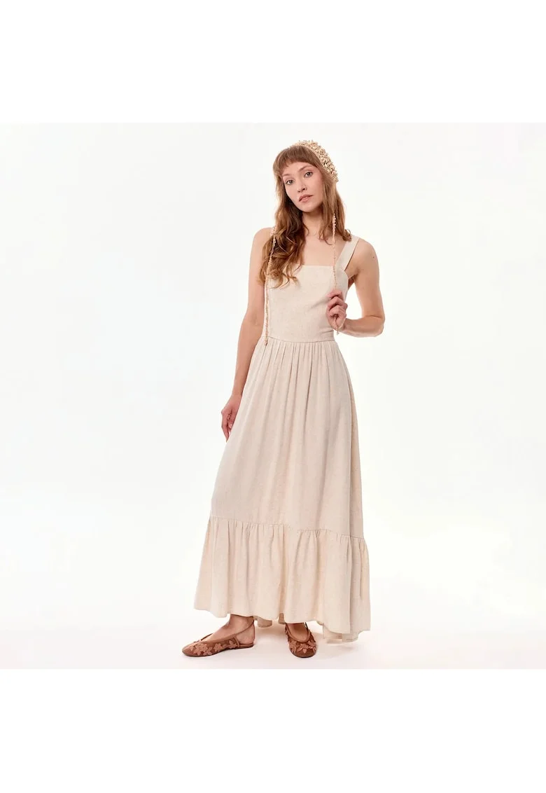 Rochie maxi lejera Meg, Bej