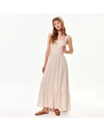 Rochie maxi lejera Meg, Bej