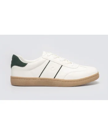 Pantofi sport din piele ecologica cu detalii contrastante, Alb
