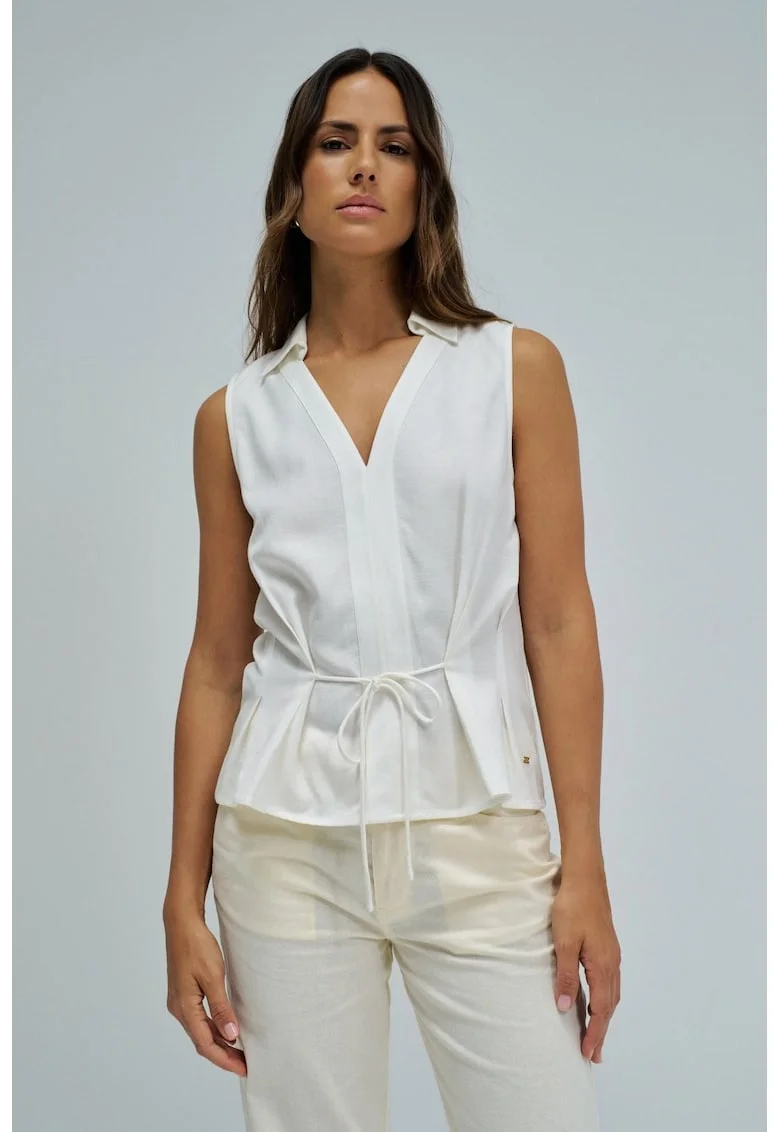 Bluza fara maneci din amestec de in