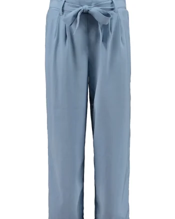 Pantaloni cu pliseuri si funda in talie Cina