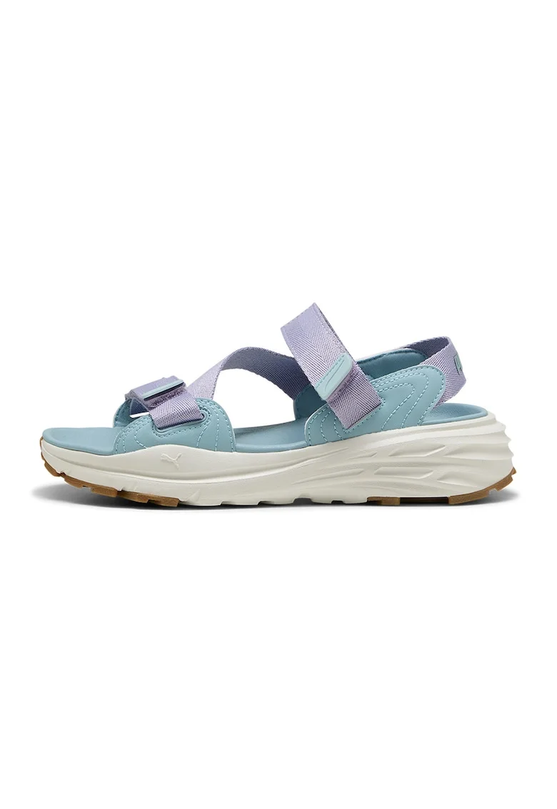 Sandale wedge cu velcro Hypnotic, Albastru lavanda/Lila