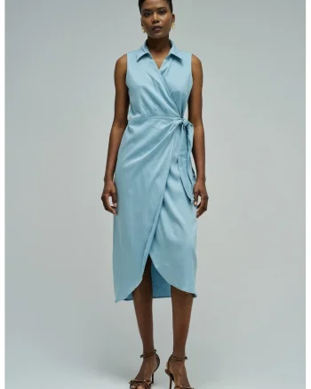 Rochie fara maneci din amestec de lyocell