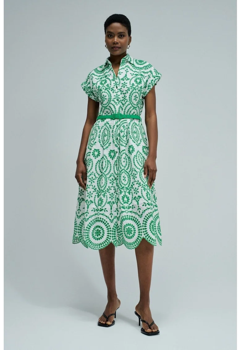 Rochie din bumbac tip camasa cu buzunare laterale