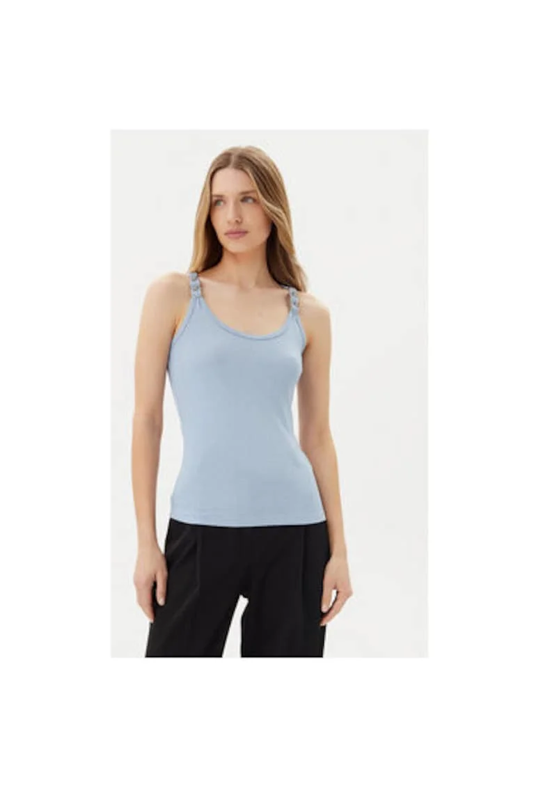 Top dama  251-DIDOA, Viscoza/Poliester, Albastru deschis, Albastru deschis