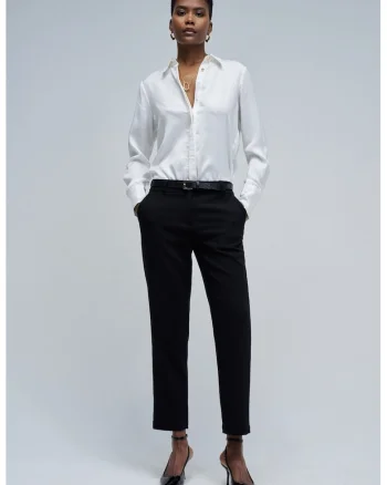 Pantaloni chino cu talie inalta