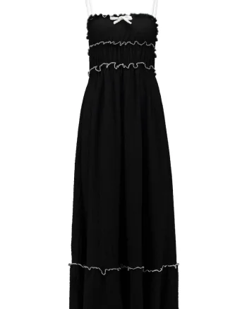Rochie maxi cu detalii contrastante Kellyanne