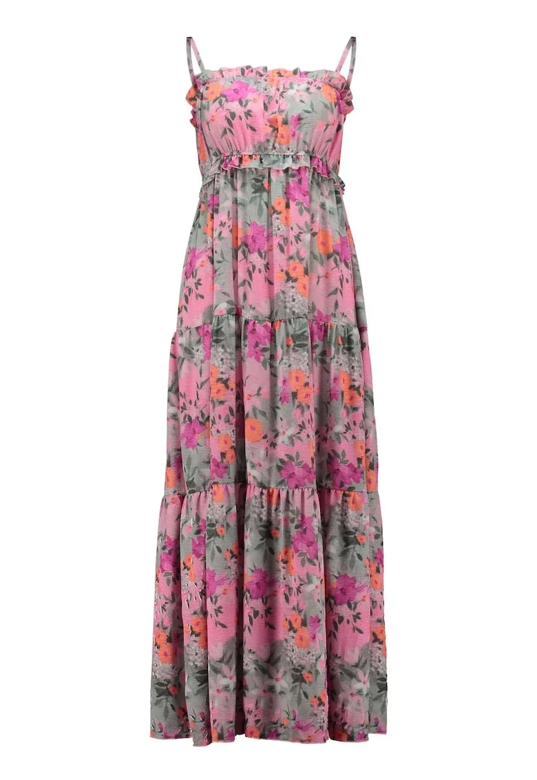 Rochie florala cu aspect stratificat Sissy