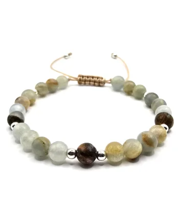 Bratara handmade, ajustabila,  din argint 925 si pietre semipretioase calcit, multicolor