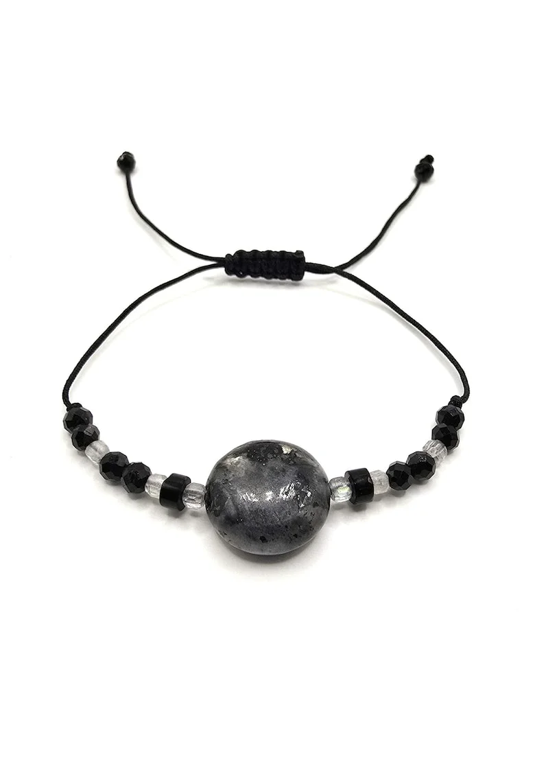 Bratara handmade, ajustabila, zodia Capricorn,  pietre semipretioase Turmalina, labradorit, onix, negru