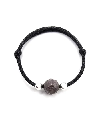 Inel ajustabil din argint,  pietre sempretioase safir, negru