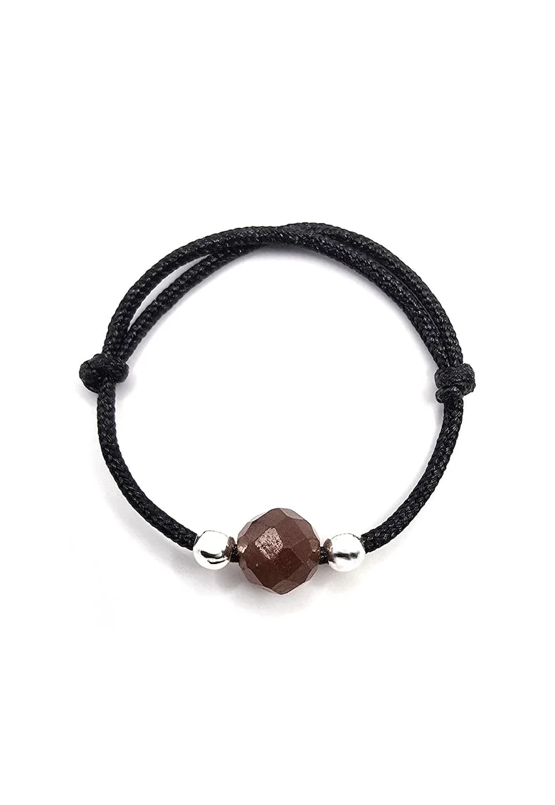 Inel ajustabil din argint,  pietre sempretioase granat, multicolor