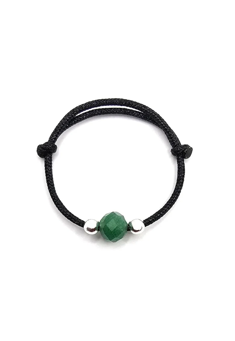 Inel handmade, ajustabil, din argint 925,  pietre sempretioase smarald, multicolor