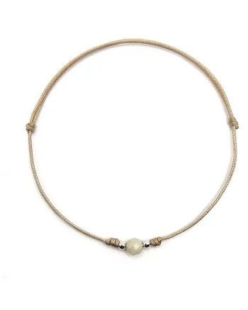 Bratara handmade, din argint 925,  ajustabila, cu piatra semipretioasa si snur de matase, 1 x bratara opal