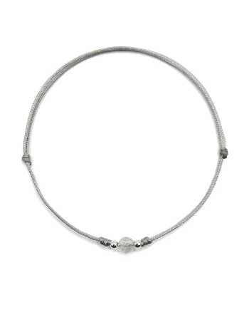 Bratara handmade, din argint 925,  ajustabila, cu piatra semipretioasa si snur de matase, 1 x bratara topaz