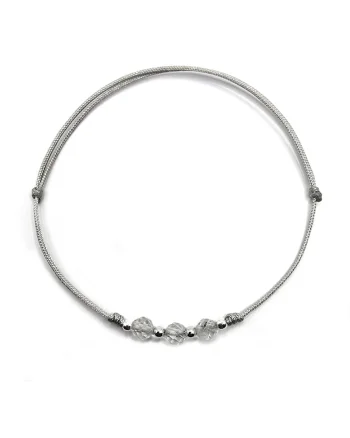 Bratara handmade, ajustabila, din argint 925,  pietre sempretioase topaz, Gri