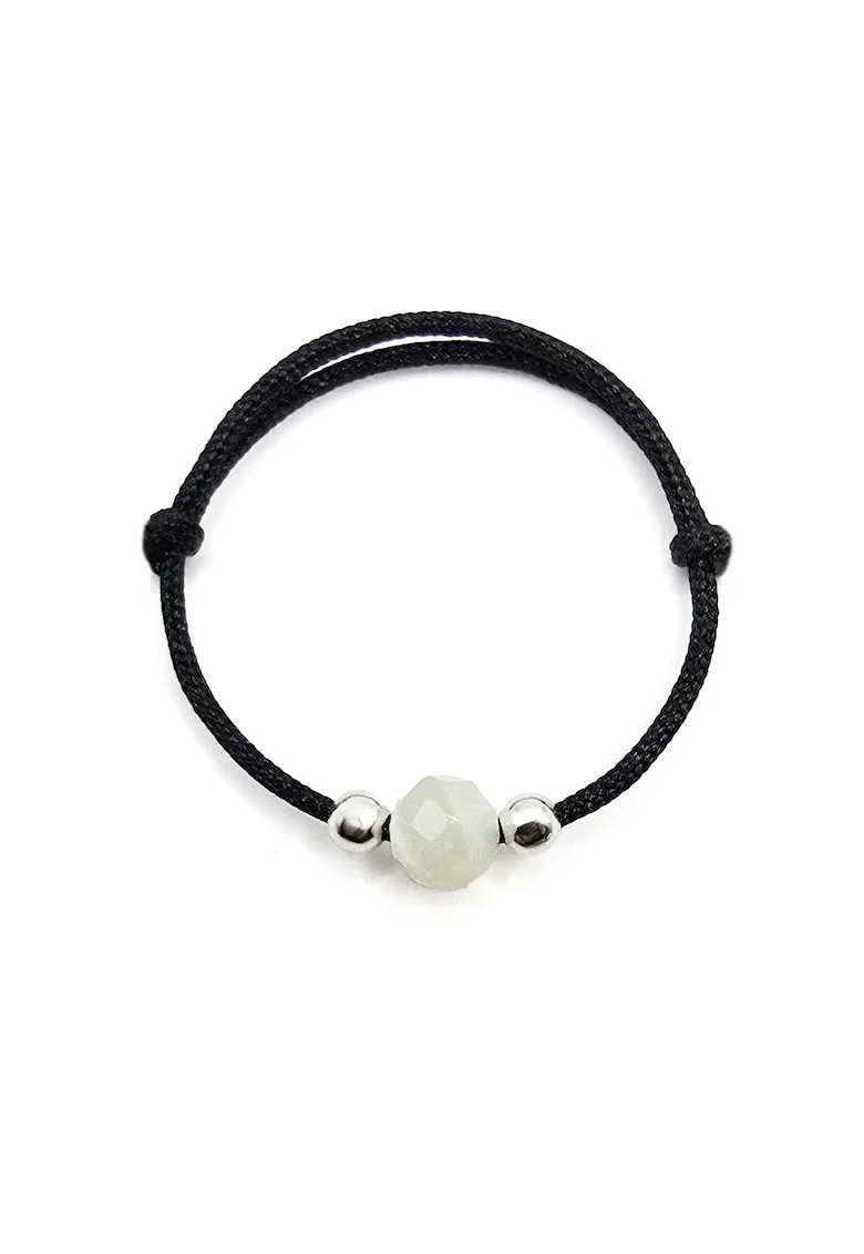 Inel handmade, ajustabil, din argint 925,  pietre sempretioase, Alb