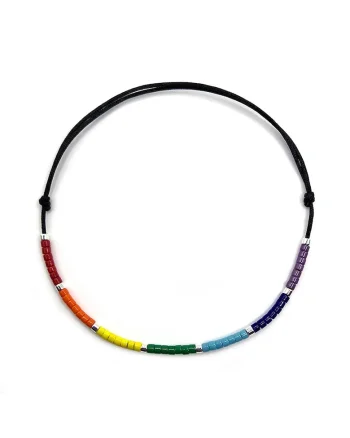 Bratara handmade, ajustabila,  margele Miyuki Delica ceramica, colorate si placate cu argint, Negru