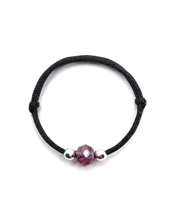 Inel handmade, ajustabil, din argint 925,  pietre sempretioase rubin, negru
