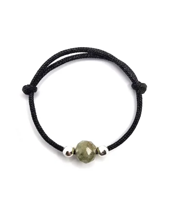 Inel handmade, ajustabil, din argint 925,  pietre sempretioase peridot, negru