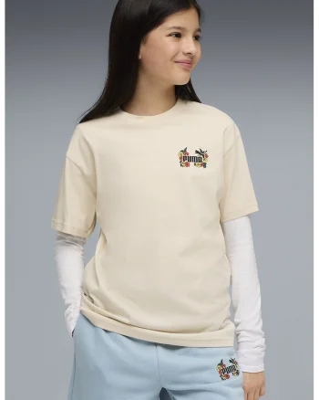 Tricou din bumbac cu imprimeu grafic pe partea din spate, Rosu/Verde/Alb murdar