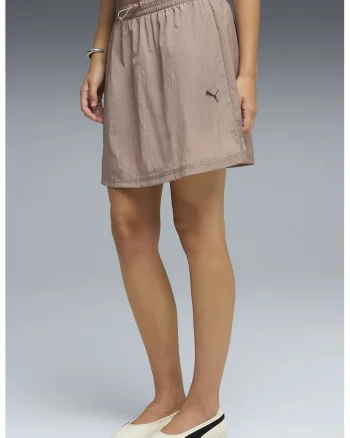 Fusta-pantalon scurta cu buzunare Her, Roz prafuit
