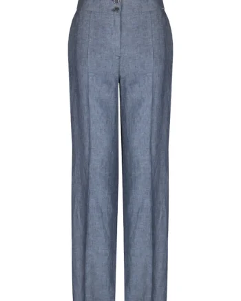 Pantaloni din in, cu croiala dreapta